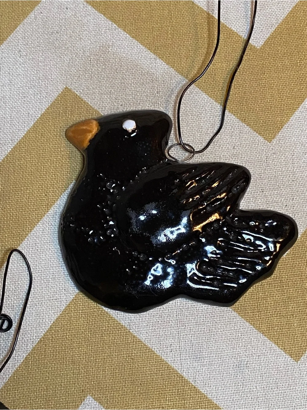 3 vintage inspired handmade clay Halloween ornaments (C-14)